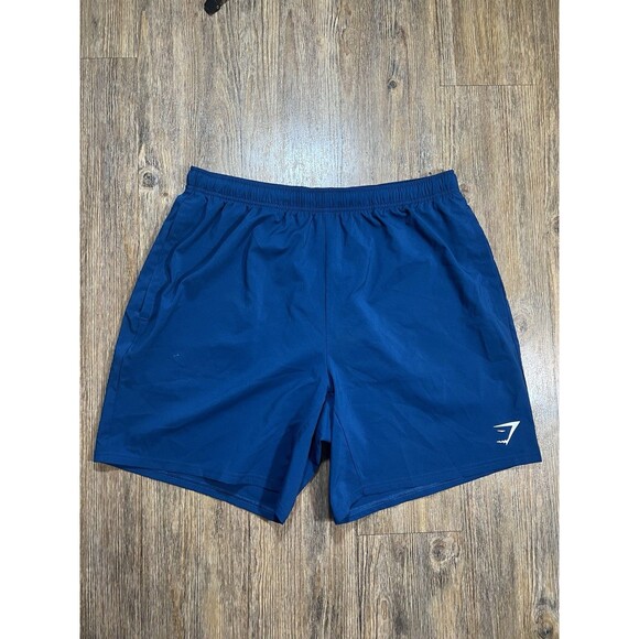 Gymshark Men’s Arrival Blue Gym Shorts Size XL Pockets Workout Drawstring - Picture 1 of 8